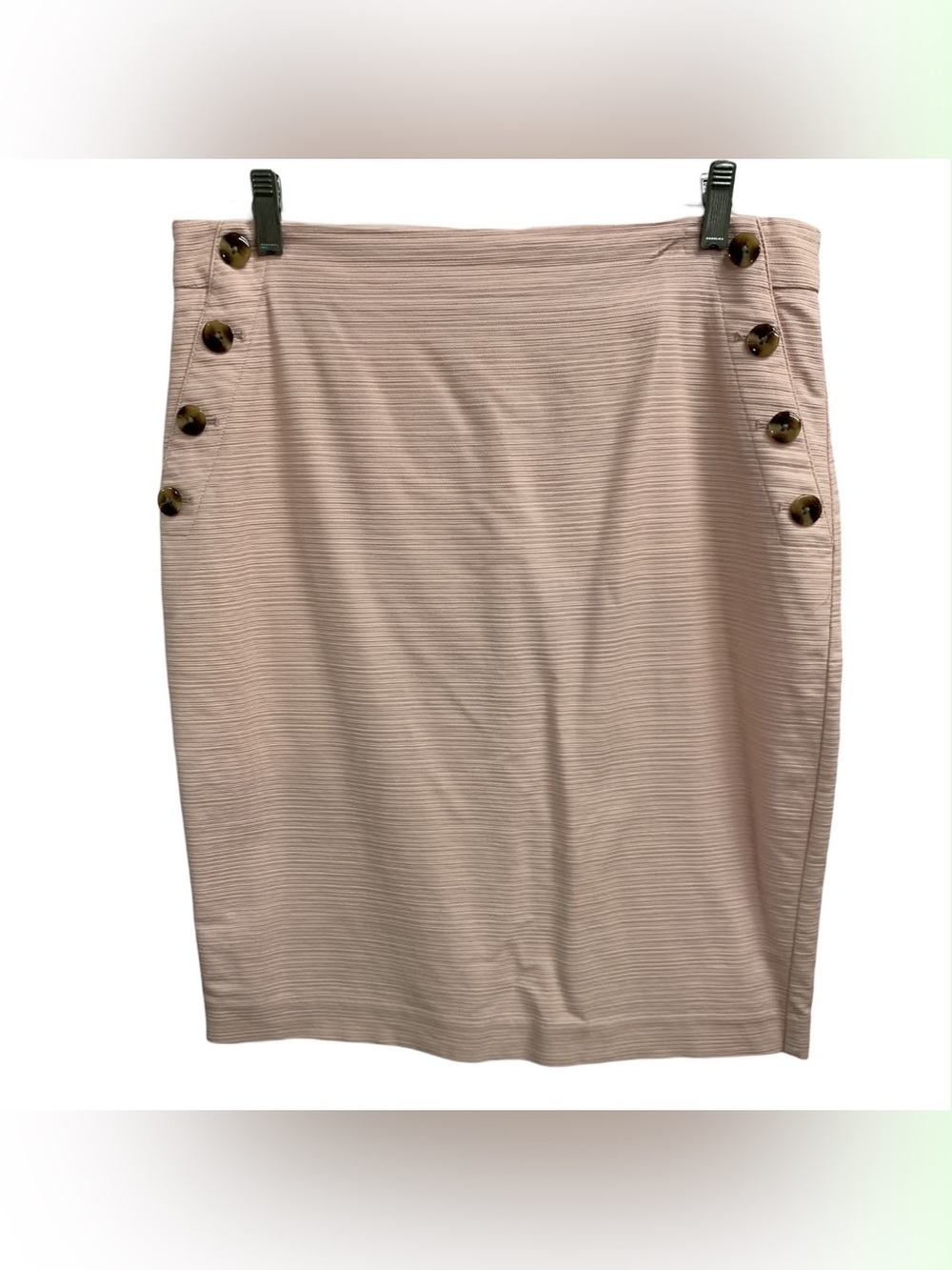 Ann Taylor Blush Pencil Skirt with Side Button Detail Size M